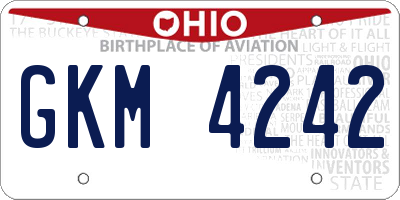 OH license plate GKM4242