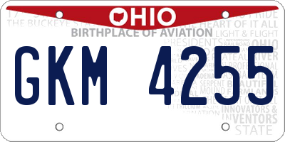 OH license plate GKM4255