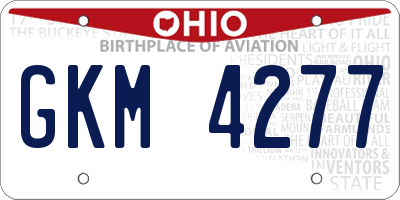 OH license plate GKM4277