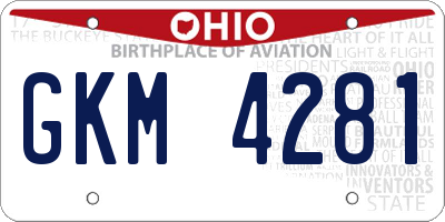 OH license plate GKM4281