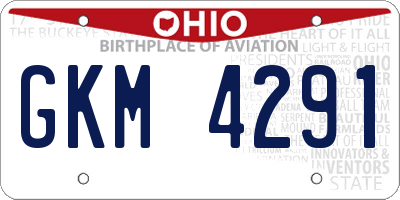 OH license plate GKM4291