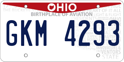 OH license plate GKM4293