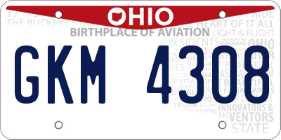 OH license plate GKM4308