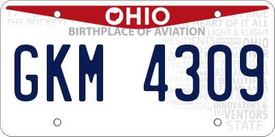 OH license plate GKM4309