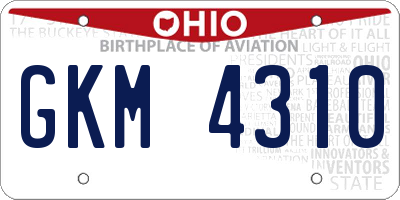 OH license plate GKM4310