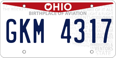 OH license plate GKM4317