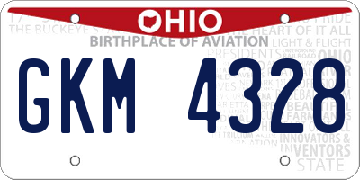 OH license plate GKM4328