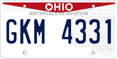 OH license plate GKM4331