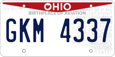 OH license plate GKM4337