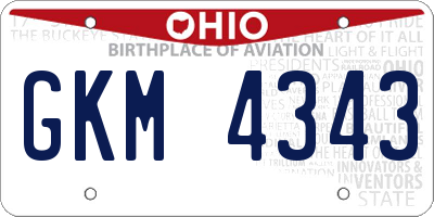 OH license plate GKM4343