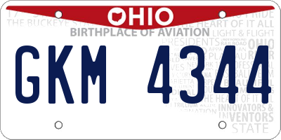 OH license plate GKM4344