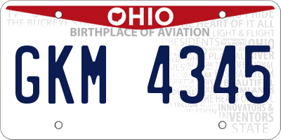 OH license plate GKM4345