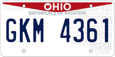 OH license plate GKM4361