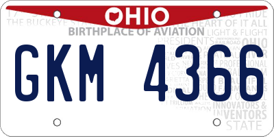 OH license plate GKM4366