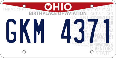 OH license plate GKM4371