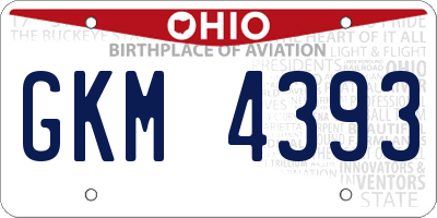 OH license plate GKM4393