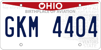 OH license plate GKM4404