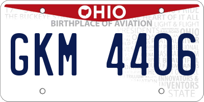 OH license plate GKM4406