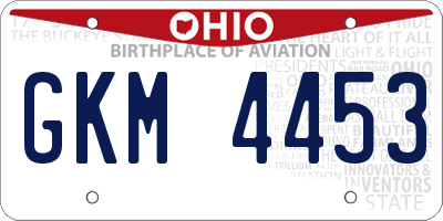 OH license plate GKM4453