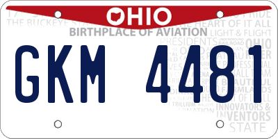 OH license plate GKM4481