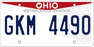 OH license plate GKM4490