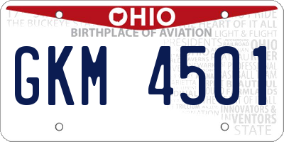 OH license plate GKM4501