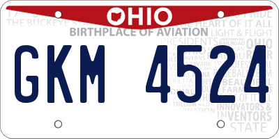 OH license plate GKM4524