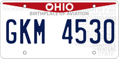 OH license plate GKM4530