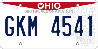 OH license plate GKM4541