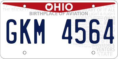 OH license plate GKM4564
