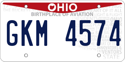 OH license plate GKM4574