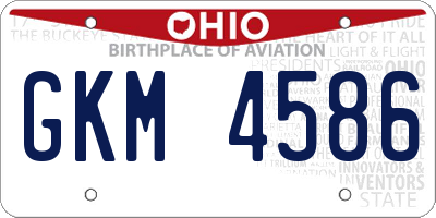OH license plate GKM4586
