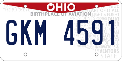 OH license plate GKM4591