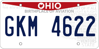 OH license plate GKM4622