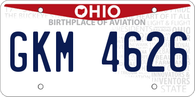 OH license plate GKM4626