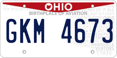 OH license plate GKM4673