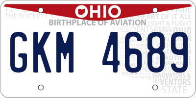 OH license plate GKM4689