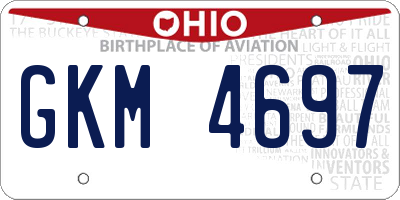 OH license plate GKM4697