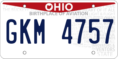OH license plate GKM4757