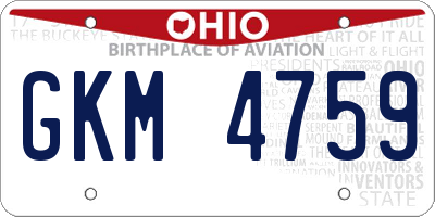 OH license plate GKM4759
