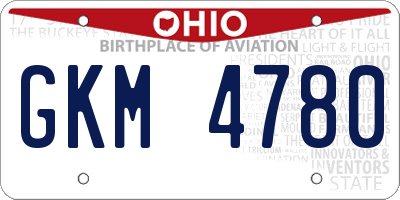 OH license plate GKM4780