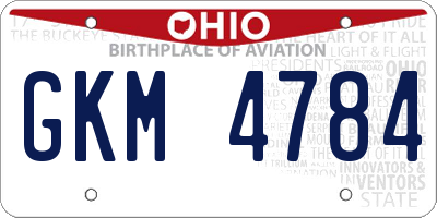 OH license plate GKM4784