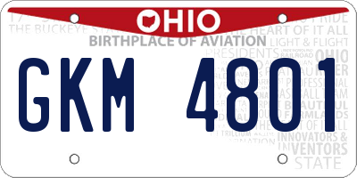 OH license plate GKM4801