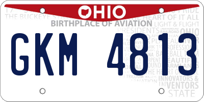 OH license plate GKM4813