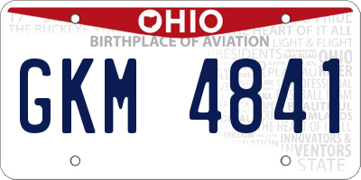 OH license plate GKM4841