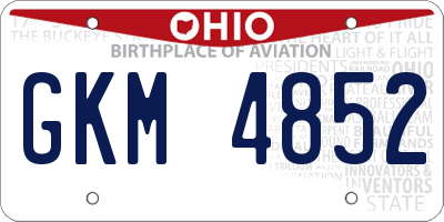 OH license plate GKM4852