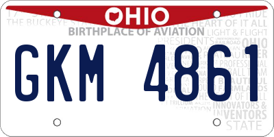 OH license plate GKM4861