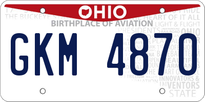 OH license plate GKM4870