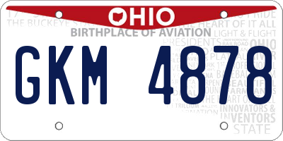 OH license plate GKM4878