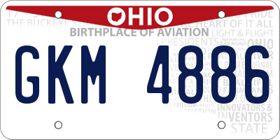 OH license plate GKM4886